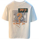 Romon Dingdang Cat Camiseta de manga corta Manga Men 2025 Summer Fin de la moda delgada Camiseta de dibujos animados de cuello redondo Men 9911 Camiseta blanca L Tamaño