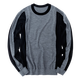 Mr. BU [Haare T] Mr. Bu 2024 Herbst Herren runder Nackenpullover Farbbündel Wolle Casual Pt15565 Galaxy Grey S