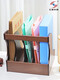 Huixing Stationery Wooden File Shelf de bureau Boîte de stockage de fichiers de bureau Vertical Livre Fichier Fichier Informations sur le fichier d'organisation de la barre de fichier HX-5012