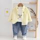 Mumuwu (mumuwu) 2025 new spring and summer boys striped shirt tops baby boy jacket 1-15 years old children summer thin lining yellow and green stripes 90 size 4 recommended height 80-85cm23Jin Jin is equal to about 0.5 kg