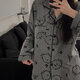 HUALIN FASHION女士棉睡衣春秋季蕾丝长袖家居服两件套 E6621 180 XL 【110-130斤】
