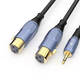 Akihabara 3,5 mm zu Dual-SNX-Audio-Kabel-Kabelmischerverstärker-Adapter Audio XLX-Kabel QS3524 QS3524T2 Audio an Audio