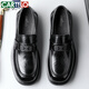 CARTELO crocodile (CARTELO) first layer cowhide shoes men's shoes 2025 new casual leather shoes workplace business men's loafers K046 black 40
