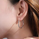 Qianshu (QIANSHU) pt950 platinum large earrings for women, platinum large hoop earrings, turned twist earrings, exaggerated personality earrings, diameter about 2cm, weight about 2.5-2.7g