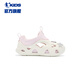 Jordan qiaodan zapatos de cueva de niñas 2025 productos nuevos productos zapatos para niños sandalias de palo para niños jordan blanco/púrpura polvo 32