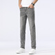 
New Balance High-end Jeans Men's Summer Thin Slim Elastic Straight Pants Middle-aged Men's Simple and Versatile Washed Pants 1049 Gray 33