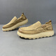 Gy Jinlilai 2025 Summer Soled Lazy Man Patadas mocasines de cuero zapatos de viaje huecos zapatos para hombres RESTIVO DESAUPABLE 9898 SURFAURADA DE CUERO BLANCO 38