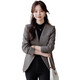 Yuanfeiya gray collarless suit jacket for women 2025 spring new style high-end casual loose top temperament small fragrance suit single piece gray suit L recommended 108-118Jin Jin equals 0.5 kg