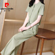 Pierre Cardin Fashion Set For Women Summer 2025 Nouveau Femmes minces à la mode Round Cou Short Shirt Pantalon Straight Set pour femmes 12608 Black Set XL [suggéré 110-125Jin [Jin est égal à 0,5 kg]]]