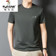 Woodpecker summer ice silk short-sleeved T-shirt for men's thin quick-drying middle-aged round neck loose summer solid color T-shirt 723-1m camel 2XL