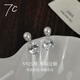SEVEN DEGREE 925 sterling silver earrings multi-faceted zircon French simple retro pearl earrings light luxury and high-end