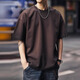 
JEEP SPIRIT genuine Jeep high-end short-sleeved men's 2025 summer new T-shirt men's American trendy brand heavy loose casual top 9207 dark brown T-shirt XL size suitable for 150-170Jin [Jin equals 0.5 kg]
