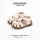 Chino Mouse Ginuorat Summer 2025 Baby Girl Sandals Hollow Design Shoes confortable Soft Sole Toddler chaussures Princess Style Beige 19 (longueur intérieure 14,0 Convient pour la longueur du pied 13,5)