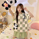 Xushansi new pajamas for women in summer cute shorts and shorts plus size Internet celebrity style wear pullover summer suit home clothes 679 green dinosaur M Recommended 80-90Jin [Jin equals 0.5 kg]