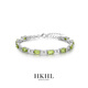 HKHL with certificate 925 silver natural peridot bracelet for women emerald lucky bracelet birthday gift natural peridot bracelet certificate + light luxury gift box