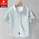 Pier Cardin Camisa de manga corta a rayas para hombres Tops japoneses sueltos sueltos de verano de algodón versátil de algodón versátil 9721 White M Jin [Jin equivale a 0.5 kg] sobre