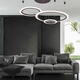 Opple Lighting Modern Simple Restaurant Lights Minimalist Creative Designer Style Star Ring Italian Living Room Chandelier Modern Simple Full Spectrum [Star Ring-4 Heads] Three-color Glossy Model MZD1585
