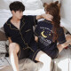 Pinkdackeb Couple Pajamas Women's Summer Two-piece Short-sleeved Loose Student Casual Cotton Korean Men's Home Clothes Set Men's M Size (100-130Jin [Jin equals 0.5kg])