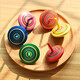 Small gyro toys hand twisted children's wooden hand-turned nostalgic gyro decompression and adult decompression kindergarten creative gifts Rotating small gyro [10 random] wooden