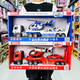 YWZR Children's Story Telling Fire Police Flatbed Transport Vehicle Engineering Excavator Elevator Tank Toy Vehicle 5857 Track Container Vehicle + 6 Alloy Vehicles