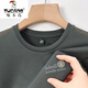 Woodpecker summer ice silk short-sleeved T-shirt for men's thin quick-drying middle-aged round neck loose summer solid color T-shirt 723-1m camel 2XL