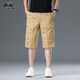 
International Xiqi Classic Car Pure Cotton Working Shorts Men's Summer New Thin Loose Straight Cropped Pants Casual Sports Pants Men 9859 Gray One Size l100-120Jin [Jin equals 0.5 kg]