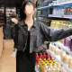 HUALIN Fashion Pure Denim Jacket 2025 Autumn Trendy Cool Chaqueta Femenina 655# Falda de honda tejida XL [sugerido 131-145Jin [Jin equivale a 0.5 kg]]]