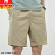 Pierre cardin shorts men's summer thin cotton mid-pants large size loose casual dark blue trend 5 minutes extra five-point pants 9224 light gray 2XL [160-180Jin [Jin equals 0.5 kg]]