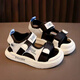 Lekali Boys Sandals Summer 2025 Новая детская обувь пляжная обувь средние большие детские не скользящие мальчики Baotou Sports Baby Black Size 32 [внутренняя длина 19,5 см]]