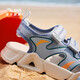 ANTA Children's Sandals Boys' Shoes 2025 Summer New Velcro Outdoor Arch Open Toe Sandals Thin Blue/Dust Curtain Blue-1 28