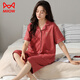 Cat man (MiiOW) pajamas for women in summer short-sleeved cropped pants cardigan cotton lapel loose large size casual home clothing set can be worn outside NX9893 M women