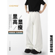 OEMG American White Jeans Herren Frühlings- und Herbst-Sommer-Cleanfit Weitbein vielseitiger lässige lässige, geradlinige Hose White XL [Empfohlen 120-135 Jin [Jin ist gleich 0,5 kg]]