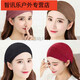 Shantou Lincun forehead protector and forehead protector for women to keep warm in winter, forehead scarf to cover gray hair, confinement headband, postpartum knitted style - brown