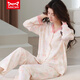 Catman Miiow Pyjamas en coton pur pour les femmes au printemps et à l'automne Cardigan à manches longues pour le costume décontracté de l'âge moyen et jeunes pourdies Coton complet Coton Home Coton Sh14701 Coton pur M (80-100jin [Jin est égal à 0,5 kg]))