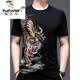 Spechteiseis Seide Nicht-Seeme-Eis Sense Kurzärmler T-Shirt Herren Sommer Dünne atmungsaktiven Druck Tiger halbe Ärmel Körperbalken Herren Trendy T 829 gestreifter Buchstaben Weiß M 165/ Empfohlen 95-120jin [Jin gleich 0,5 kg]