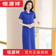 恒源祥（hengyuanxiang）Polo领连衣裙纯棉女夏季翻领长款过膝宽松休闲运动大码短袖t恤裙1 品牌粉色   9859款 S 90-100斤