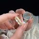 Lao Fengxiang Lotus S999 Fuß Silber Gold Ring Lady der einfache Kreis chinesischer Stil neuer chinesischer Stil 520 Geschenk für die Geburtstagsfuß -Silber -Herz -Sutra -Goldring der Freundin der Frau