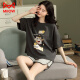 
Catman (MiiOW) pajamas for women in summer pure cotton cute short sleeve thin two-piece set Korean style fashionable spring and summer home clothes can be worn outside. Marine green Y687 2XL (recommended 130-145 Jin [Jin equals 0.5 kg])