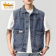 Veste en jean pour hommes de bouclier doré