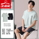 Velvet Arctic Summer Adolescentes Estudiantes universitarios Pajamas Hombres comodidad de algodón de manga corta Dormitorio redondo cuello redondo puede usar ropa casera fuera de HSY-6627 L