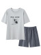 Pajamas Men Summer Cotton 2025 Nuevo pantalones cortos de manga corta Summer de alta gama al aire libre Traje de ropa para el hogar Hde9930 L