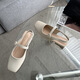 
S.SOFEA Korean style square head thick heel sandals for women 1283-16 black 35