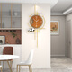 Jiujiuda 2025 Nouvelle horloge simple moderne Salon salon Crème Style Flower Decoration Mur Horloge personnalisée Mur créatif Home Utilisation du WM841 (38x88cm)