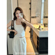 FHHUABD Korean News Agency 6626 Basic I-shaped cup vest for women with side breasts to make them look slim and beautiful back and inner wear outside. Light gray. One size 80-130