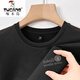 Woodpecker summer ice silk short-sleeved T-shirt for men's thin quick-drying middle-aged round neck loose summer solid color T-shirt 723-1m camel 2XL