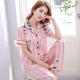 Pretty (Qiaoliya) Pyjamas für Frauen im Sommer im Sommer Pure Cotton Kurzärmelhosen im Sommer All-Cotton Dünntemperament Mutter Heimkleidungsset können außerhalb von 655 xxxl getragen werden, geeignet für 150-170jin [Jin entspricht 0,5 kg]