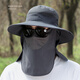MDUG Sun Hut Herren Sommer Sonnenschutz Gesichtsmaske Fischermütze Outdoor gefärbt atmungsaktiv cool