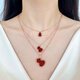 Man Fuxiang 18K gold red agate gourd pendant color gold rose gold necklace gold pendant clavicle chain birthday gift for girl 18K gold rose gold (single pendant) small gourd (red agate)
