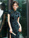 
Leaving Tian Lao Shanghai Full-palm Cheongsam Ancient Blue and White Porcelain Old Shanghai Long Improved Cheongsam New 2025 Young Women 17078 Pattern M All Size
