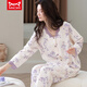 Catman Miiow Pyjamas en coton pur pour les femmes au printemps et à l'automne Cardigan à manches longues pour le costume décontracté de l'âge moyen et jeunes pourdies Coton complet Coton Home Coton Sh14701 Coton pur M (80-100jin [Jin est égal à 0,5 kg]))